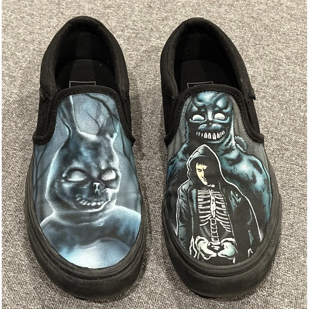 Halloween donnie darko vans Slip On Mens shoes Size 6.5 Great Condition